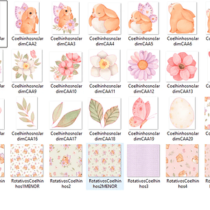 Kit Digital Coelhinhos no Jardim - Com Amor Aquarela