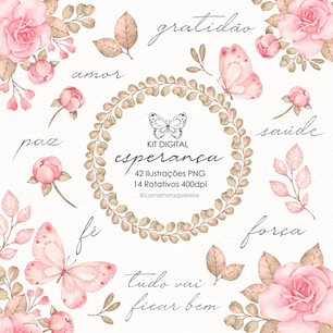 Kit Digital Esperança - Com Amor Aquarela