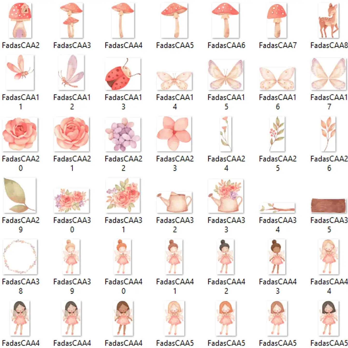 Kit Digital Fadas - Com Amor Aquarela 3