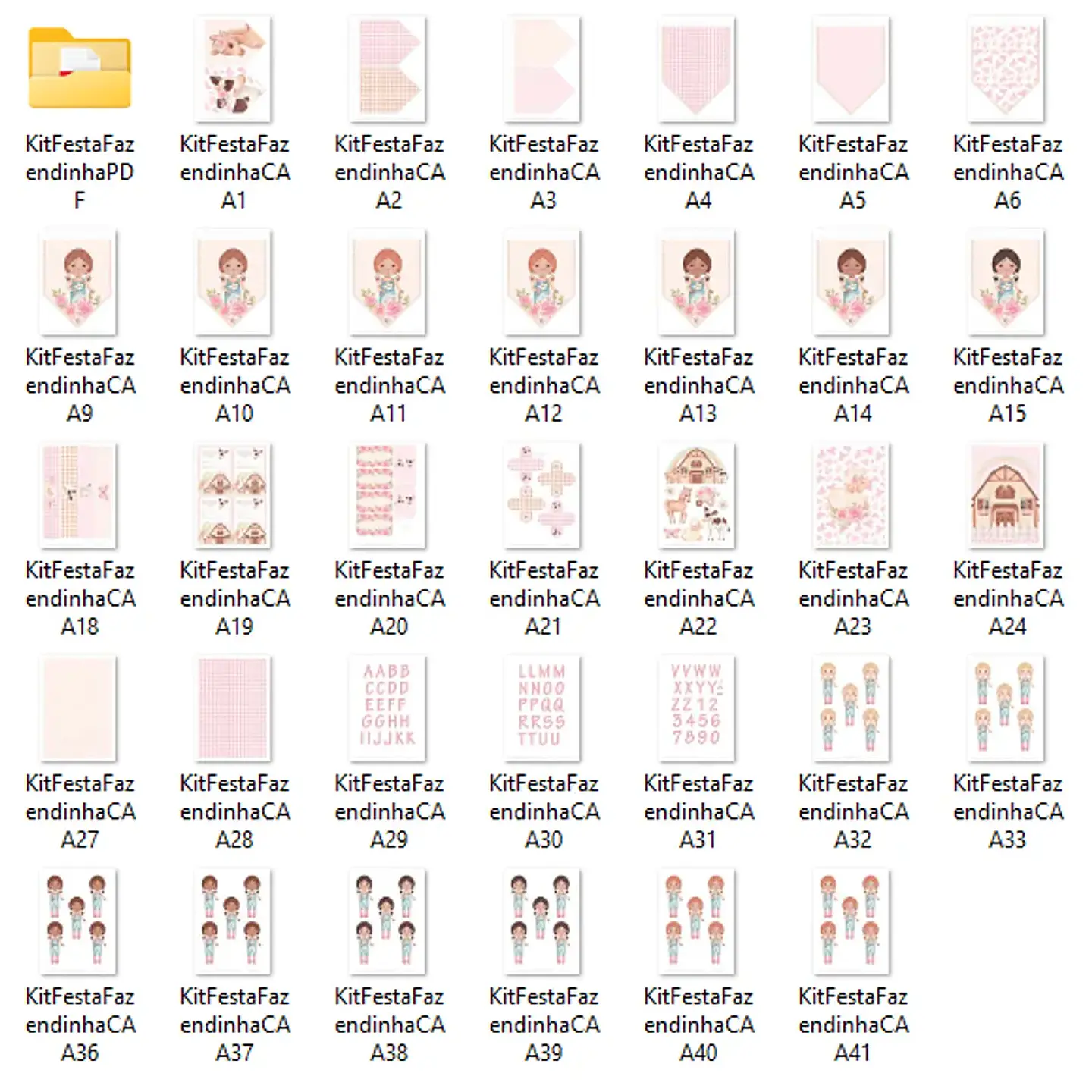 Kit Digital Fazendinha Menina - Com Amor Aquarela 3