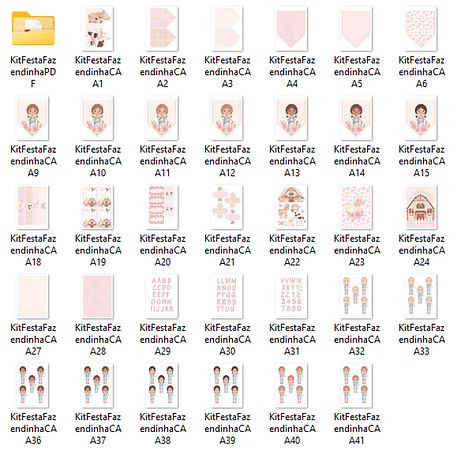 Kit Digital Fazendinha Menina - Com Amor Aquarela 3