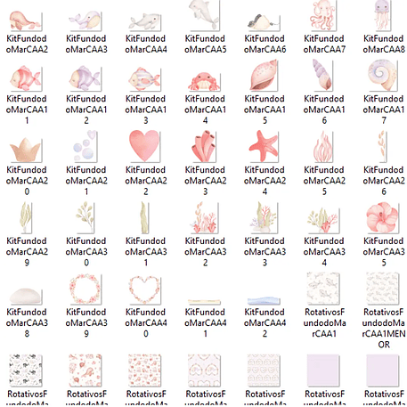 Kit Digital Fundo do Mar Aquarela - Com Amor Aquarela 2