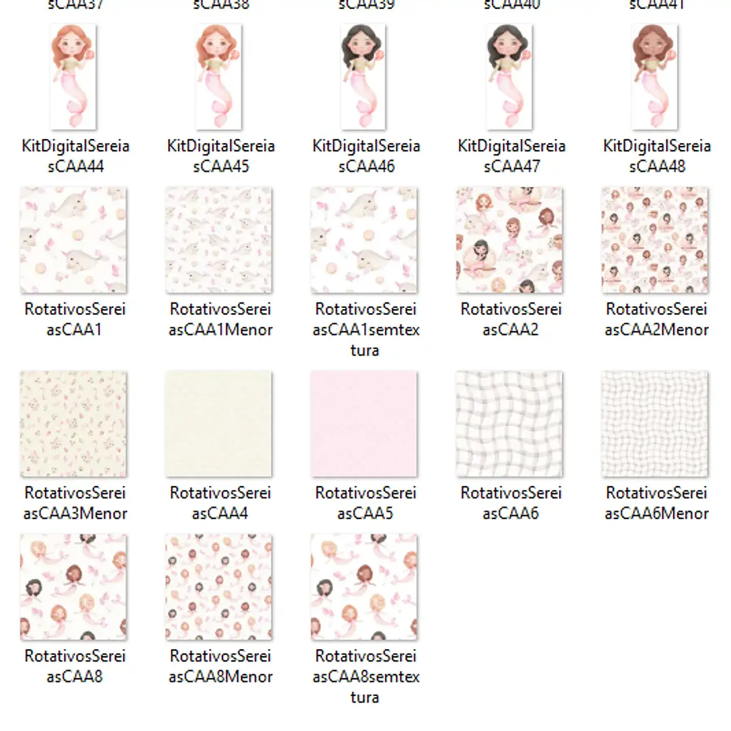 Kit digital Sereias - Com Amor Aquarela 2