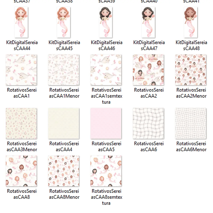 Kit digital Sereias - Com Amor Aquarela 2