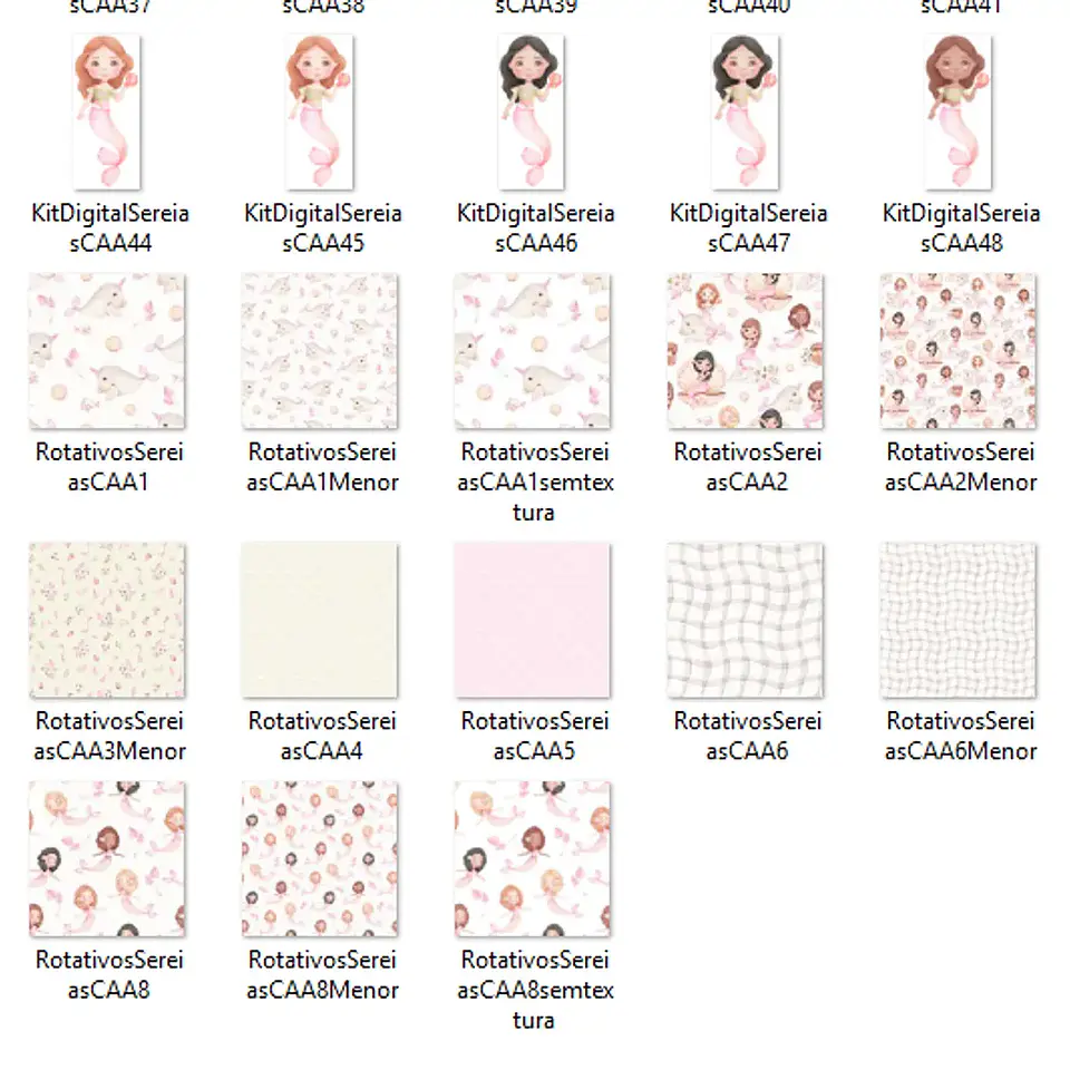 Kit digital Sereias - Com Amor Aquarela 2