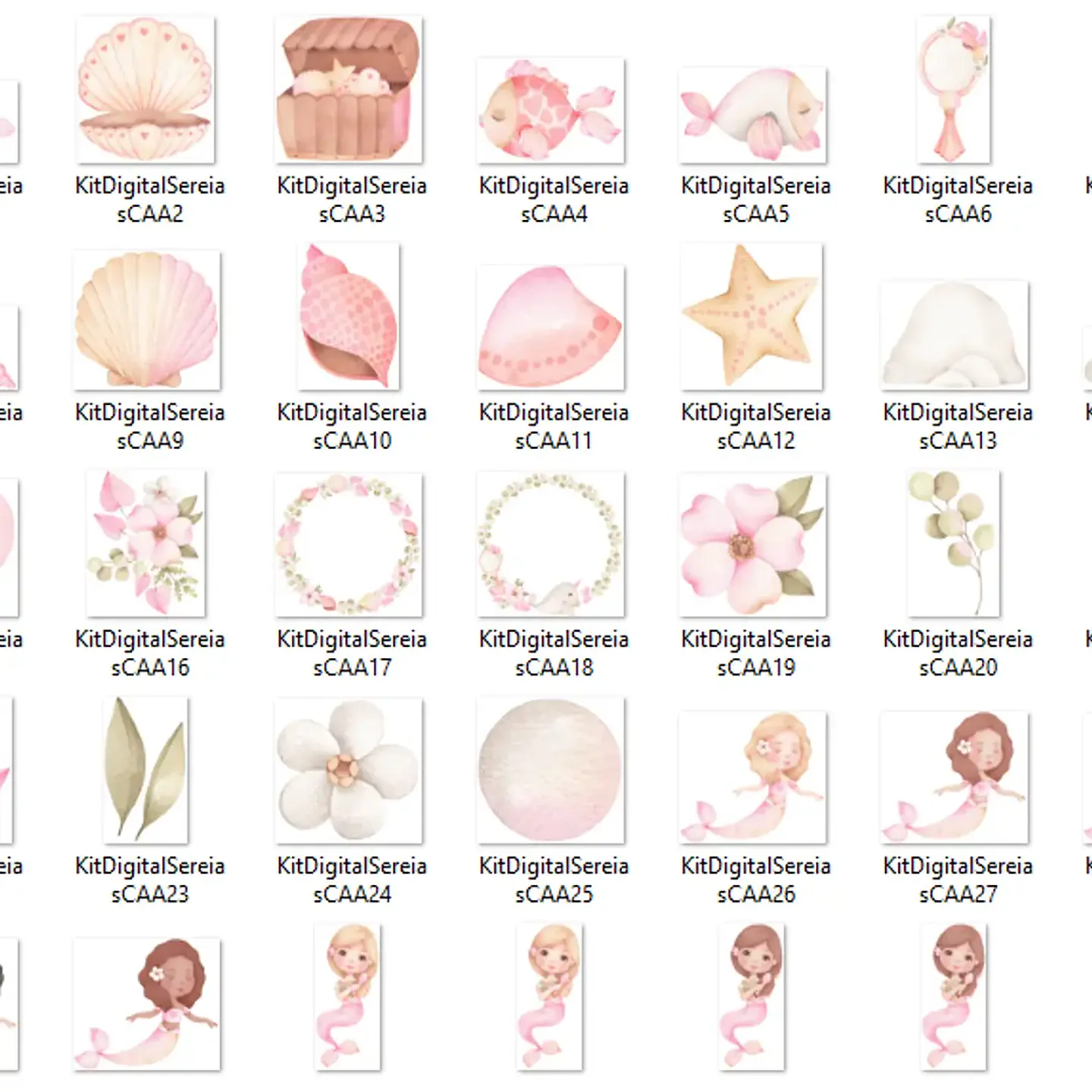 Kit digital Sereias - Com Amor Aquarela 3