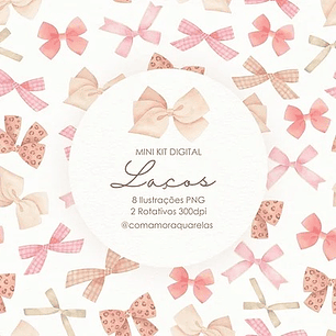 Kit Digital Laços - Com Amor Aquarela