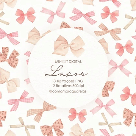 Kit Digital Laços - Com Amor Aquarela 1
