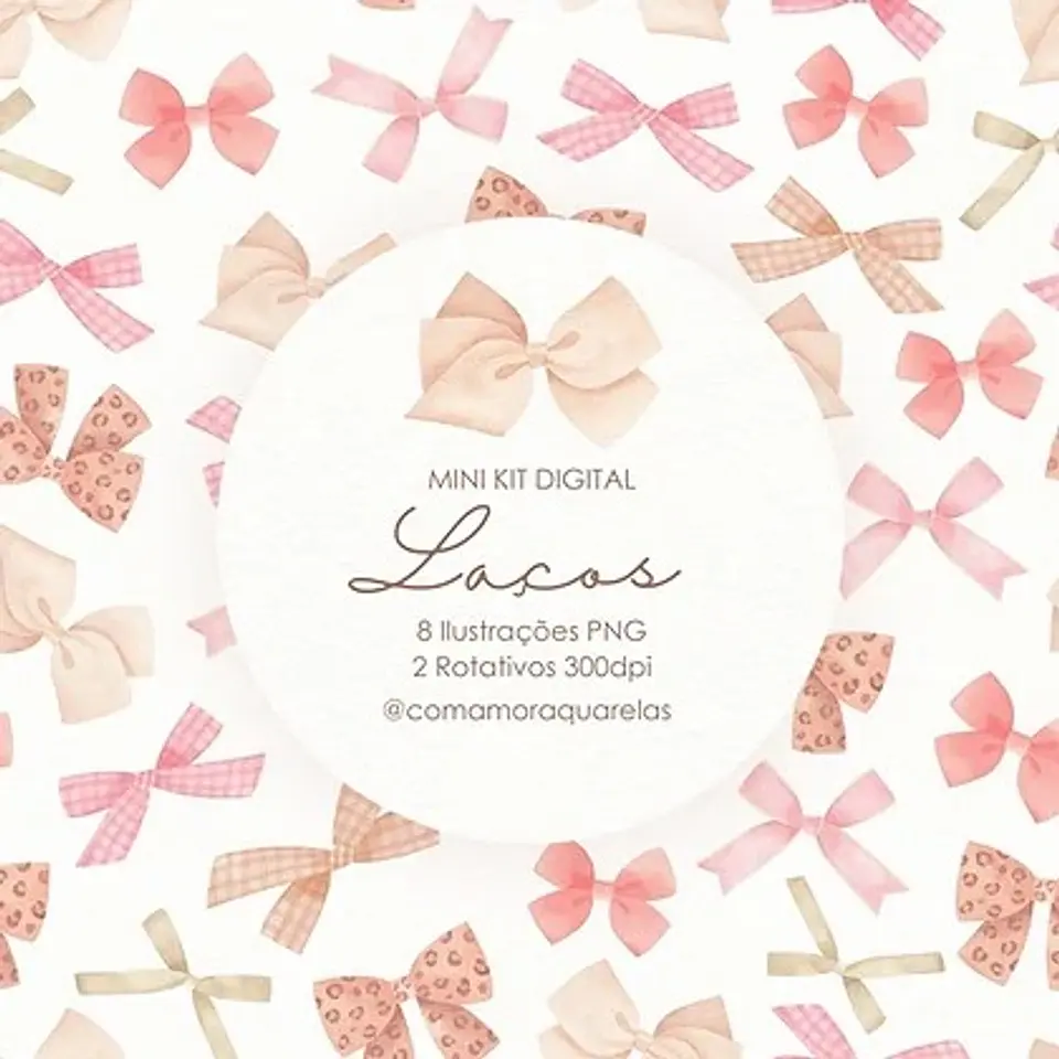 Kit Digital Laços - Com Amor Aquarela 1