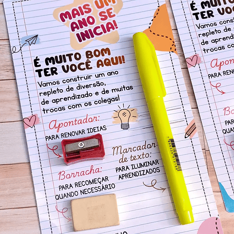 Arquivo Volta ás Áulas Card Kit Alunos + Caça Palavras