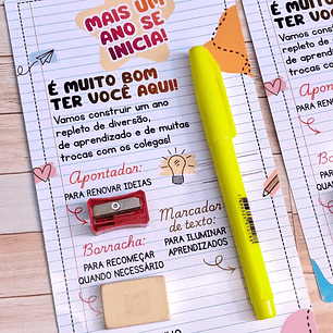 Arquivo Volta ás Áulas Card Kit Alunos + Caça Palavras