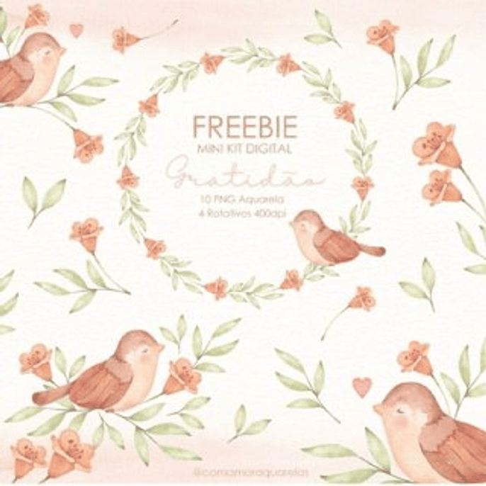 Kit Digital Gratidão - Com Amor Aquarela 1