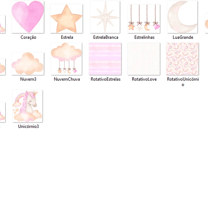 Kit Digital Unicórnio - Com Amor Aquarela 2