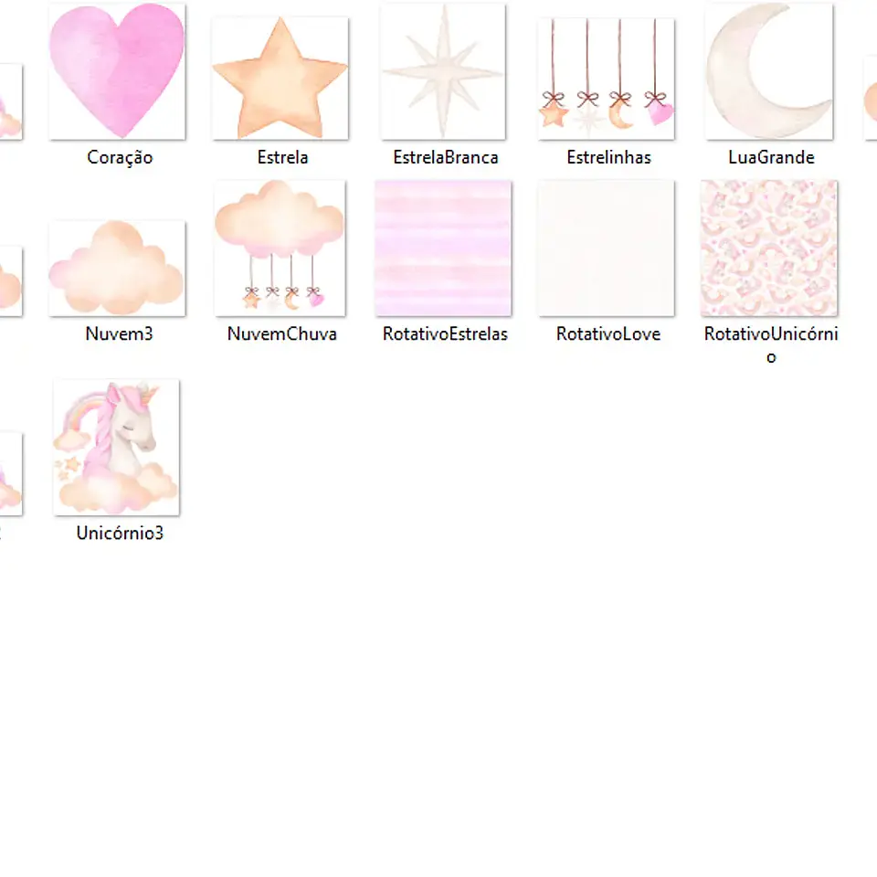 Kit Digital Unicórnio - Com Amor Aquarela 2