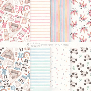 Kit Digital Festa do Pijama Aquarela - com amor aquarelas