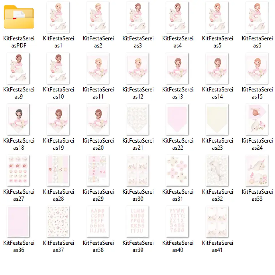 Kit Digital Sereias - Com Amor Aquarela 2