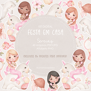 Kit Digital Sereias - Com Amor Aquarela