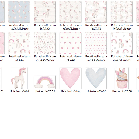 Kit Digital Unicórnio - Com Amor Aquarela 2