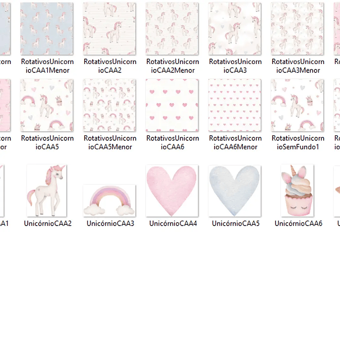 Kit Digital Unicórnio - Com Amor Aquarela 2