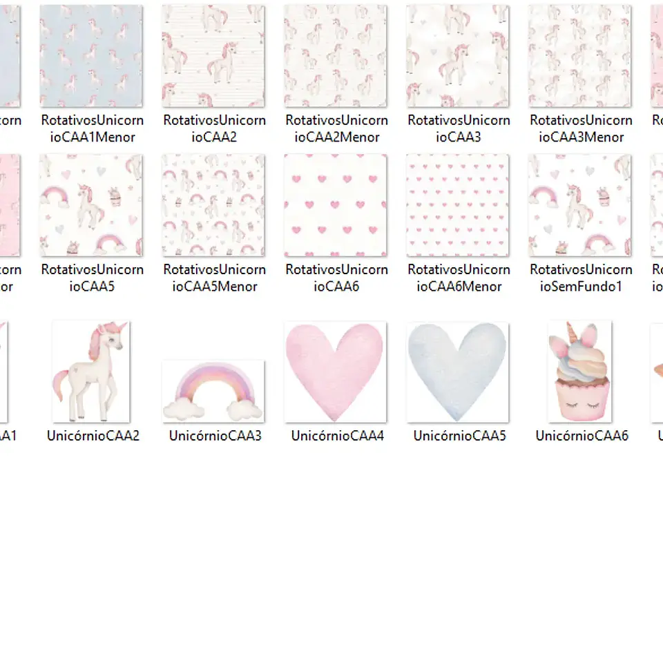 Kit Digital Unicórnio - Com Amor Aquarela 2