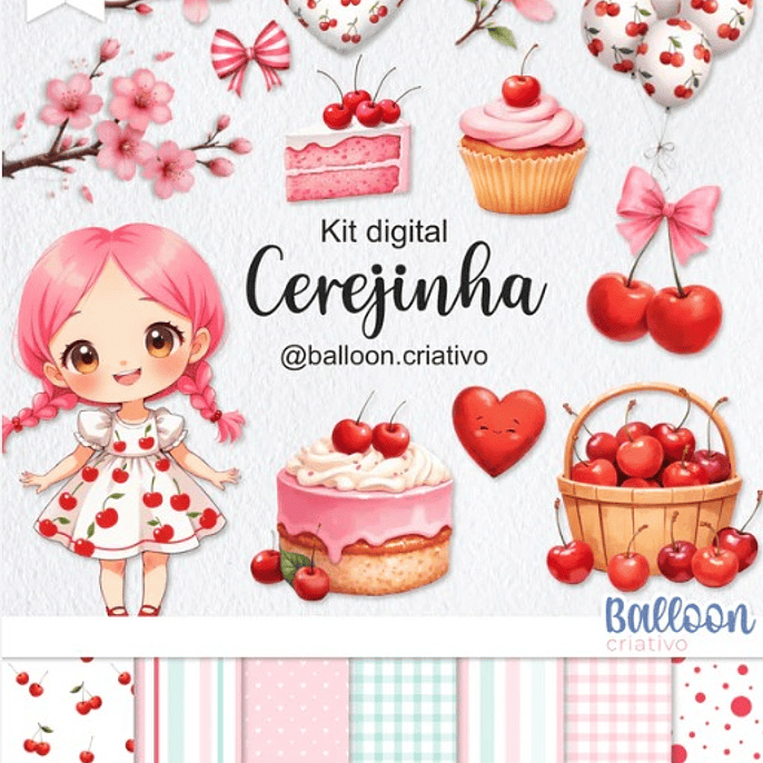 Kit Digital Cerejinha - BALLON CRIATIVO 1