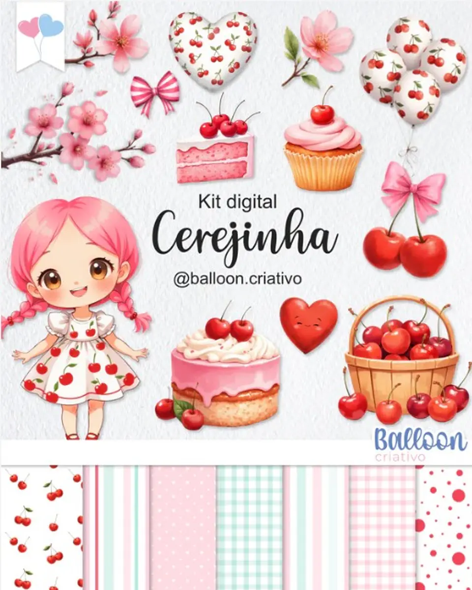 Kit Digital Cerejinha - BALLON CRIATIVO 1