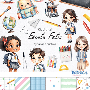 Kit Digital Capivara Escola Feliz - BALLON CRIATIVO