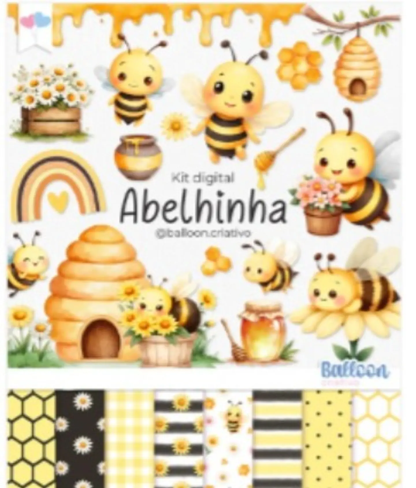 Kit Digital Abelinhas - BALLON CRIATIVO 1
