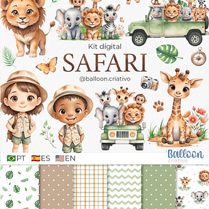 Kit Digital Safari - BALLON CRIATIVO