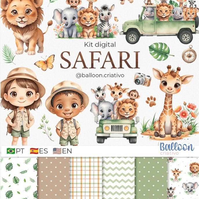 Kit Digital Safari - BALLON CRIATIVO 1