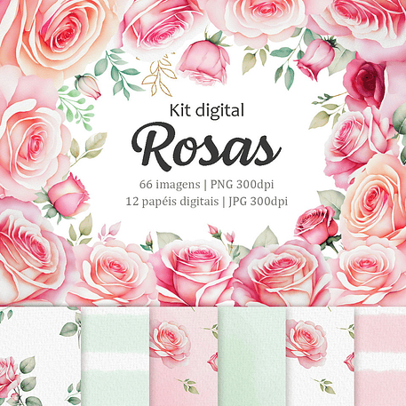 Kit Digital Rosas - BALLON CRIATIVO 1