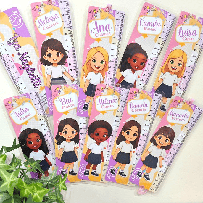 Arquivo Tabuada 4 operações + Regua 9 Mascotinhas Meninas 1