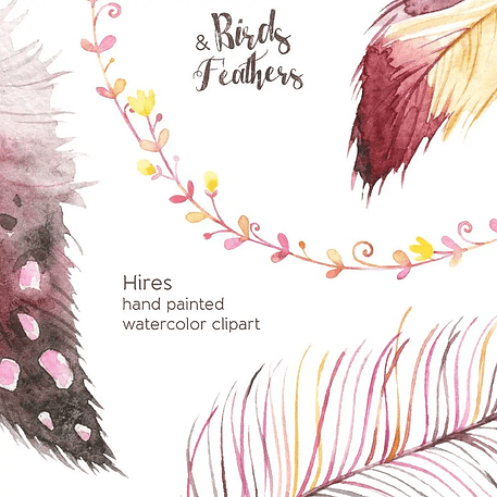 Kit Digital Penas Coloridas 1