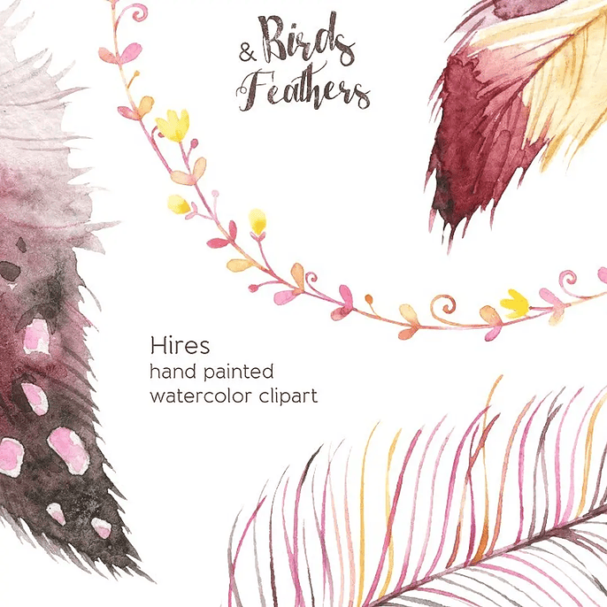 Kit Digital Penas Coloridas 1