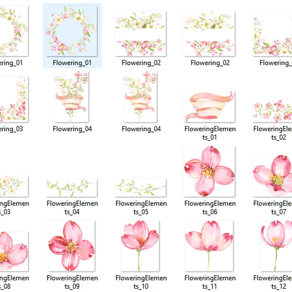 Kit Digital Flores Rosas 2
