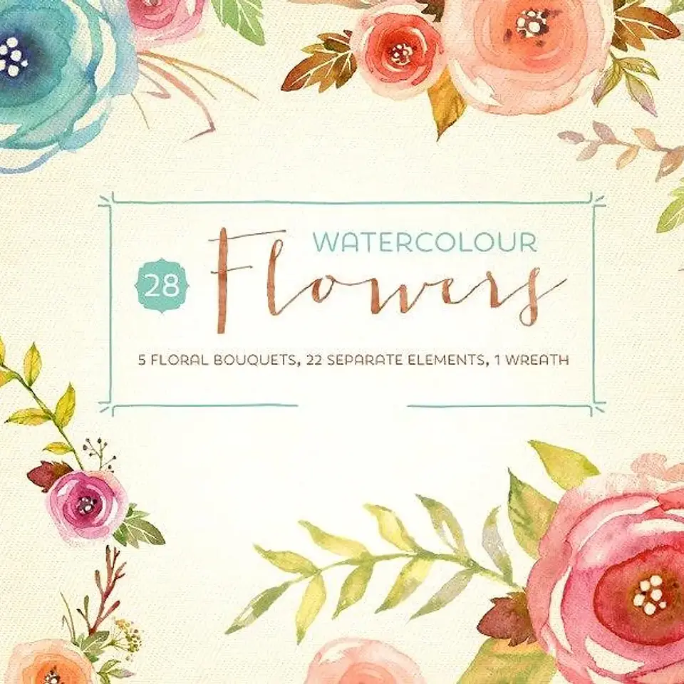 Kit Digital Flores Coloridas 1