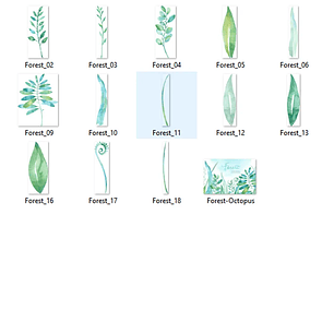 Kit Digital Folhas Na Floresta