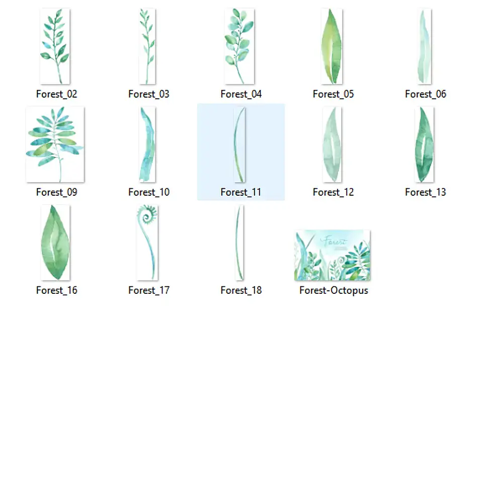 Kit Digital Folhas Na Floresta 2