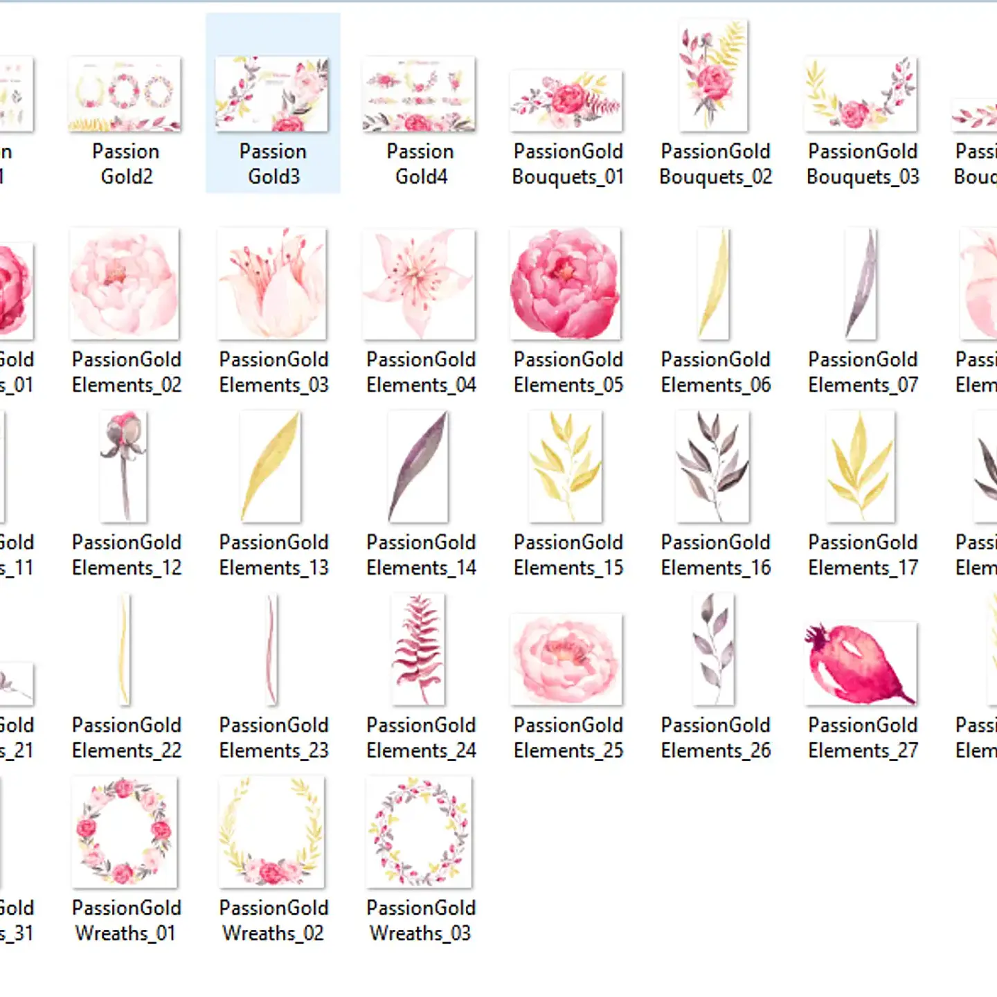 Kit Digital Flores Gold 2