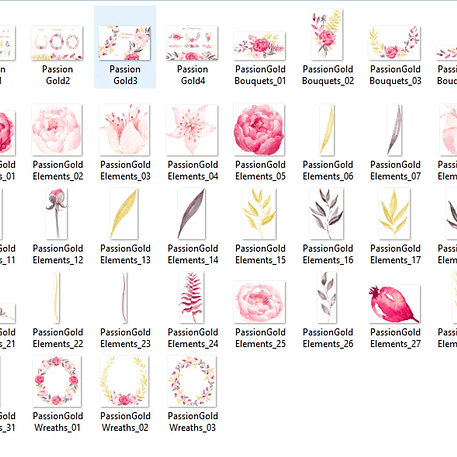 Kit Digital Flores Gold 2