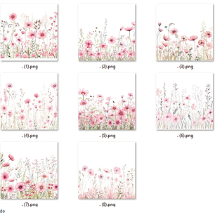 Kit Digital Floral Aquarela