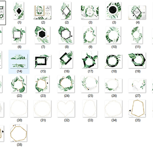 Kit Digital Molduras Folhas