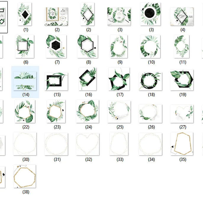 Kit Digital Molduras Folhas 2