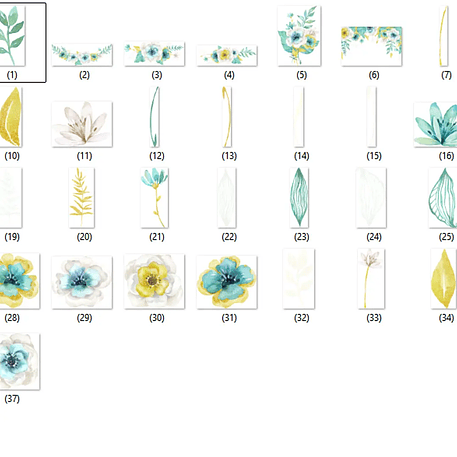 Kit Digital Flores Azul 2