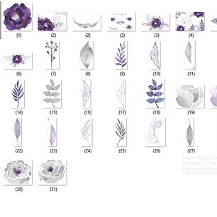 Kit Digital Flores Roxas