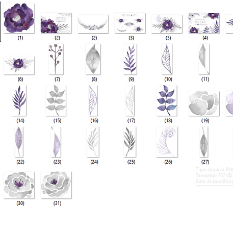 Kit Digital Flores Roxas 2