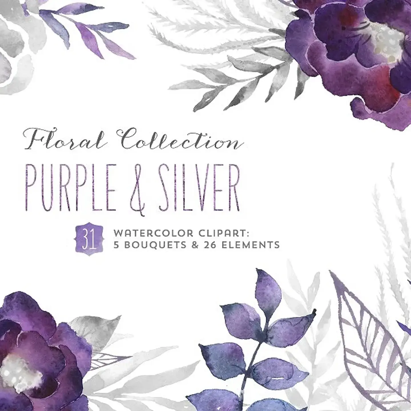 Kit Digital Flores Roxas 1