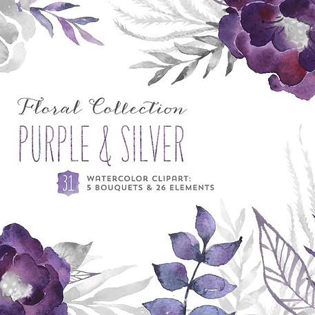 Kit Digital Flores Roxas 1