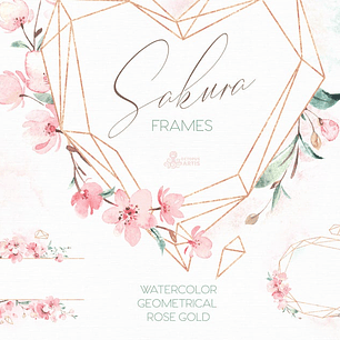 Kit Digital Molduras Sakura Cereja