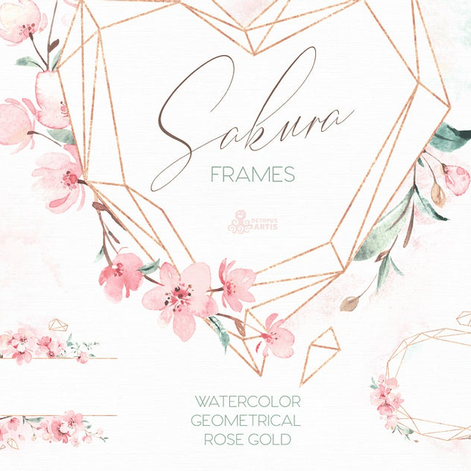 Kit Digital Molduras Sakura Cereja 1